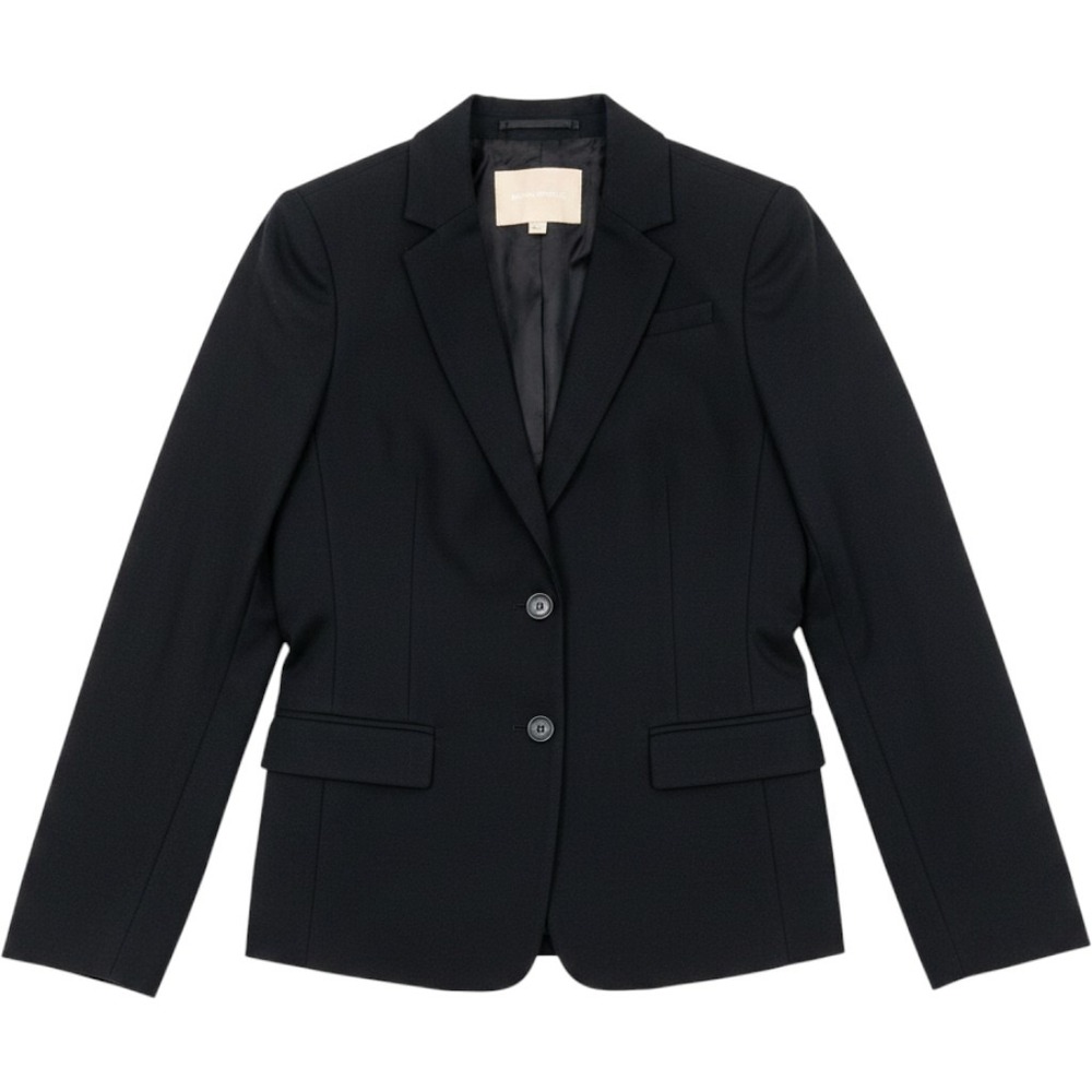 Banana Republic Womens Black Stretch Wool Two‎ Button Tailored Blazer Jacket 2